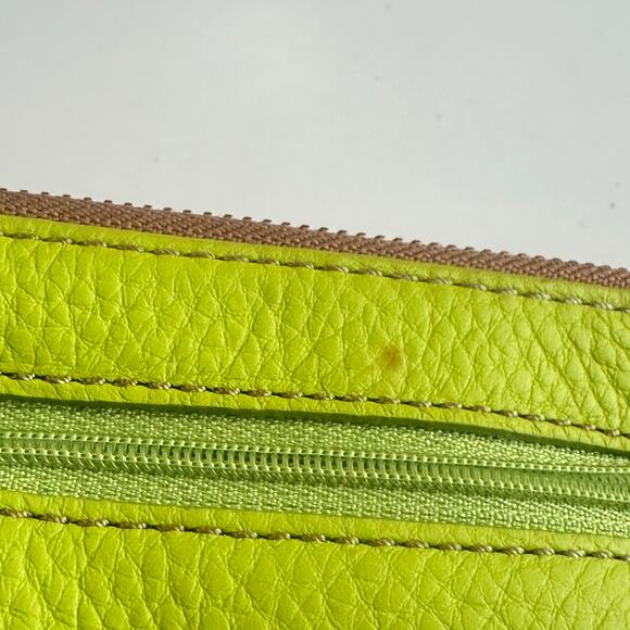 Fossil Tessa Zip Around Clutch Wallet Lime Natural Gymnast Diver Print - Picture 9 of 12